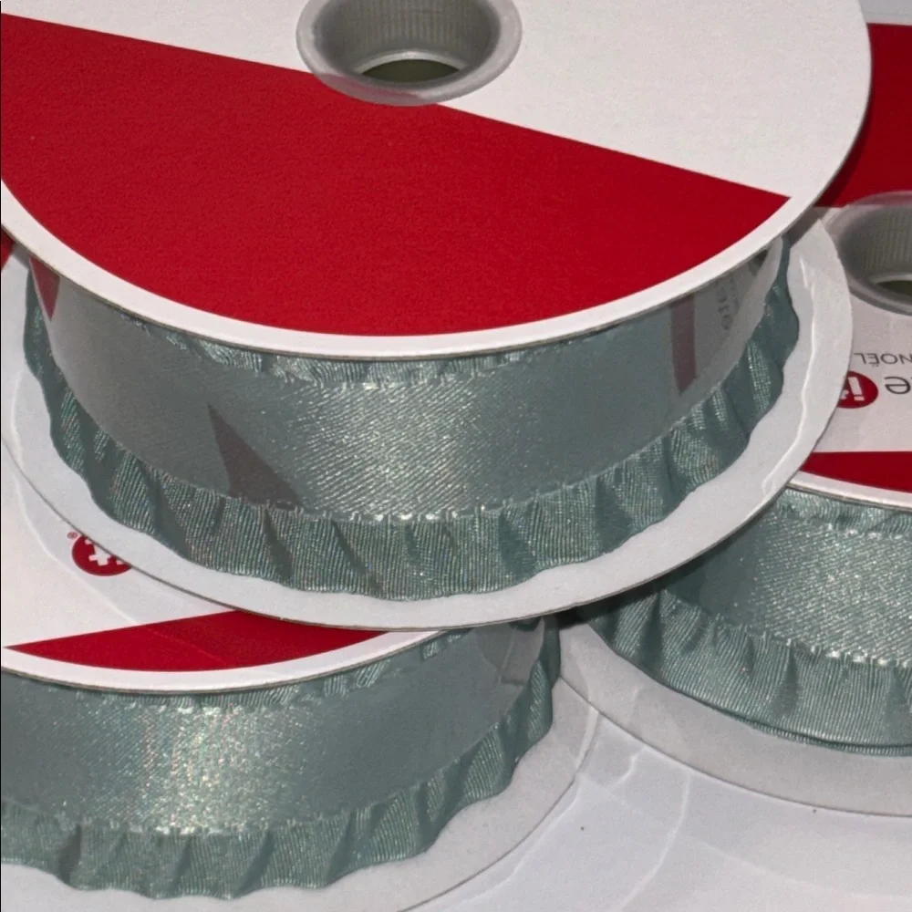 Satin Ruffled Edge Ribbon Sage Green 1 1/2”X30 ft